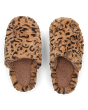 MILKY - pantofole marroni leopardate platform in finta pelliccia