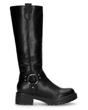 NAHIA - stivali biker neri con chiusura zip