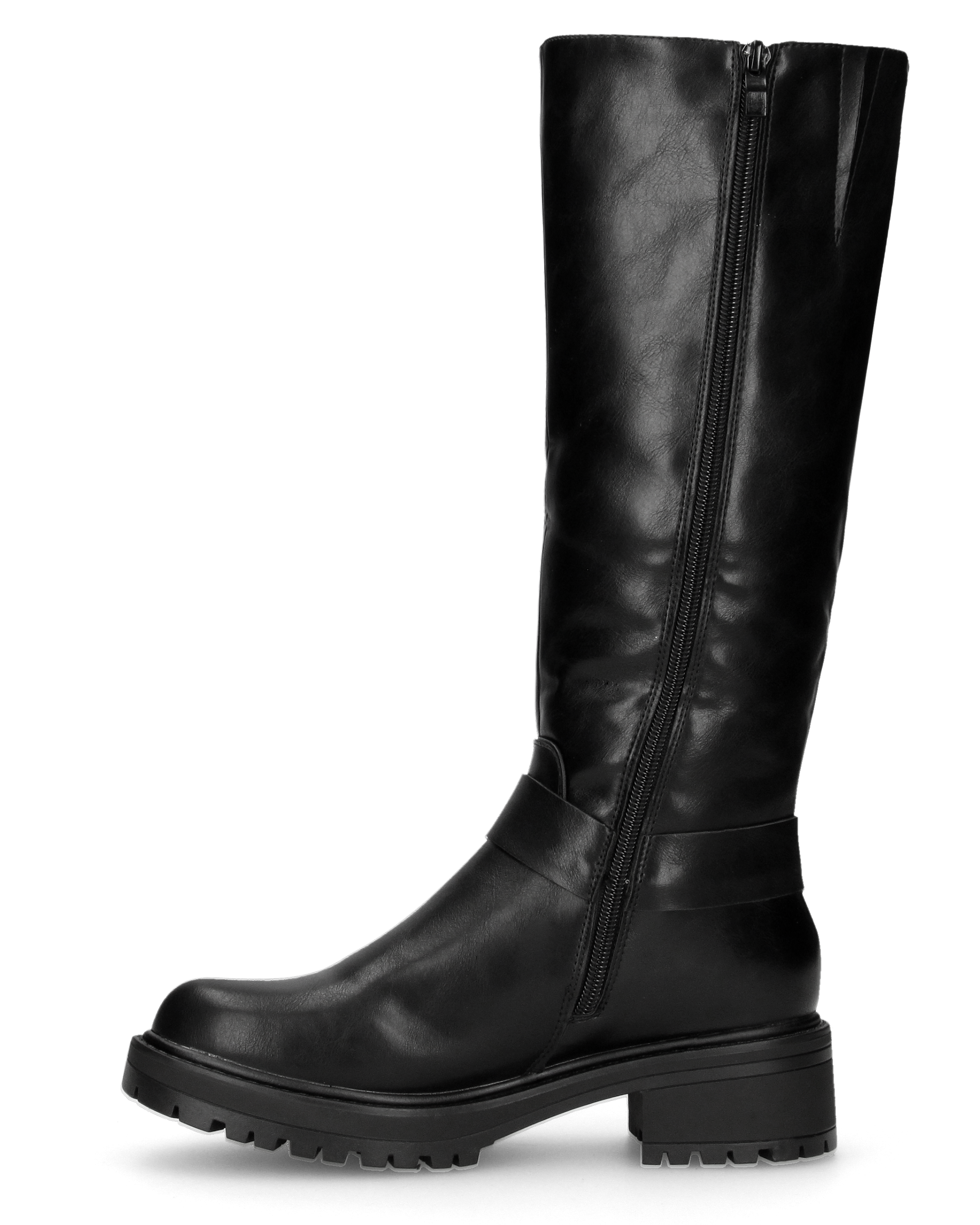 NAHIA - stivali biker neri con chiusura zip