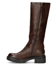NAHIA - stivali biker marroni con chiusura zip