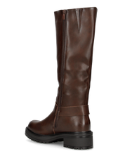 NAHIA - stivali biker marroni con chiusura zip