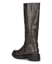 NAHIA - stivali biker antracite vintage con chiusura zip