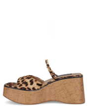 NAILA - sandali platform leopardati con suola effetto sughero e cinturino regolabile