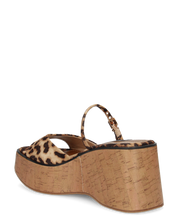 NAILA - sandali platform leopardati con suola effetto sughero e cinturino regolabile