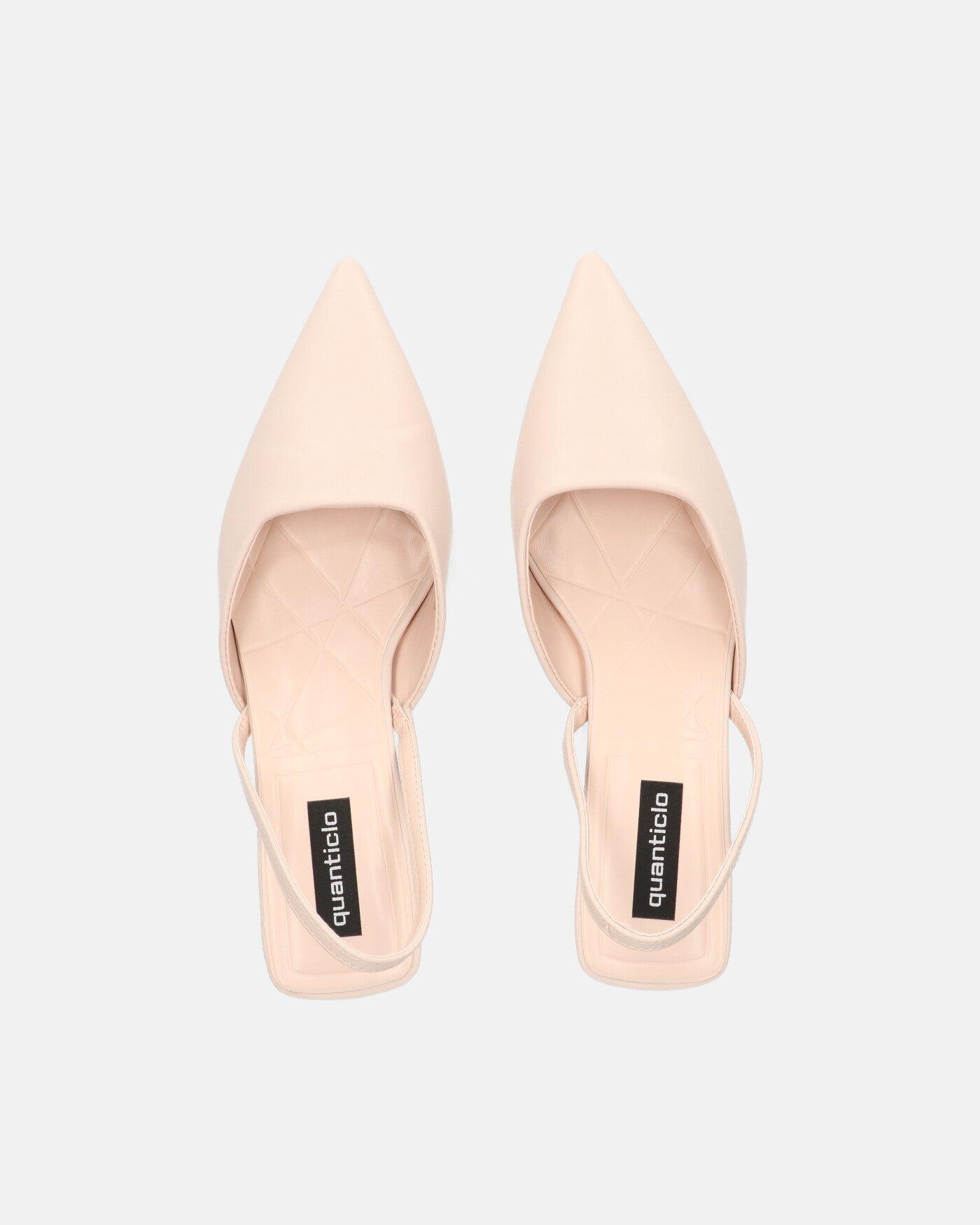NIEVES scarpe beige slingback con tacco kitten