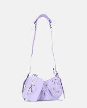 NIKKIE - borsetta violetta con chiusura zip, tracolla e borsellino removibili