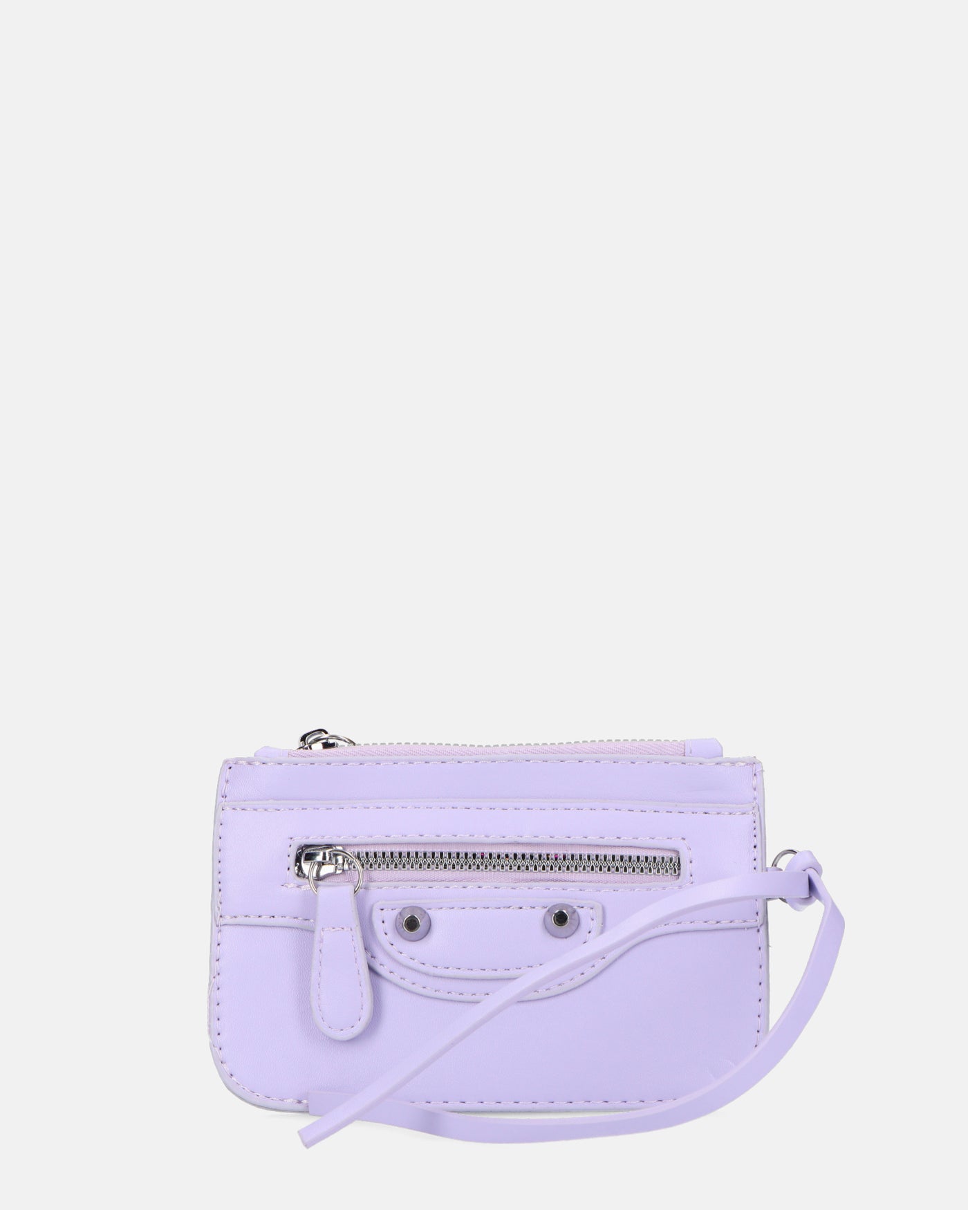NIKKIE - borsetta violetta con chiusura zip, tracolla e borsellino removibili