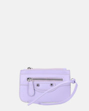 NIKKIE - borsetta violetta con chiusura zip, tracolla e borsellino removibili