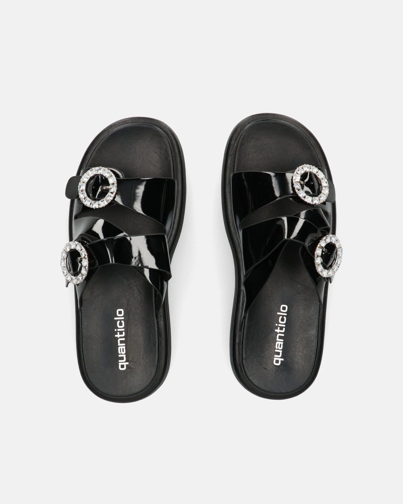 NIVI - sandali platform in glassy neri