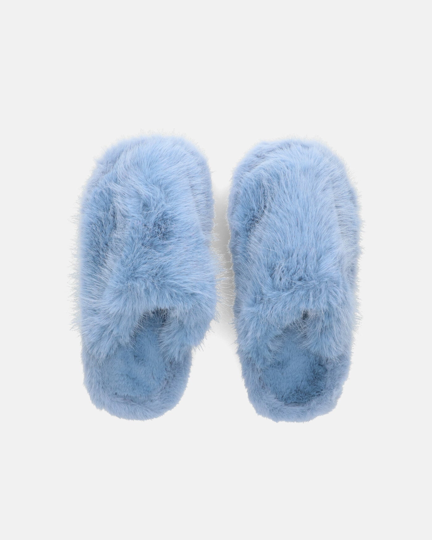NOARA - pantofole in pelliccia blu chiuse in punta