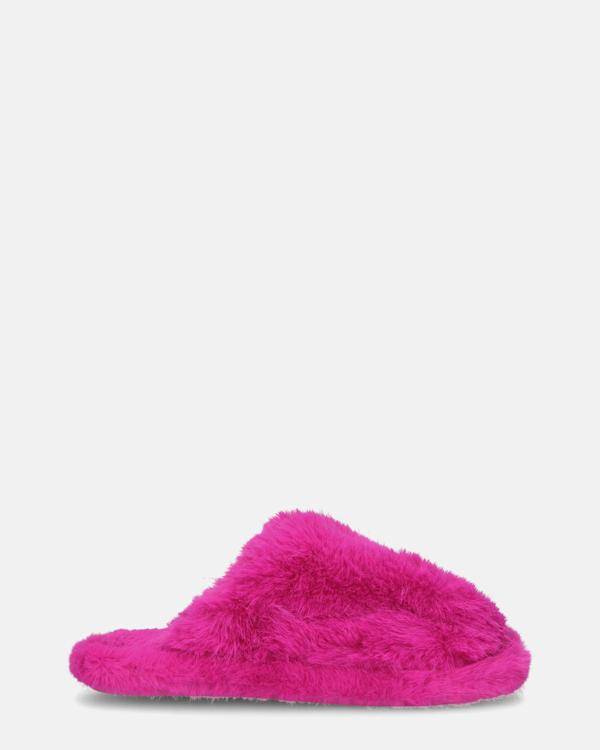 NOARA - pantofole in pelliccia fucsia chiuse in punta