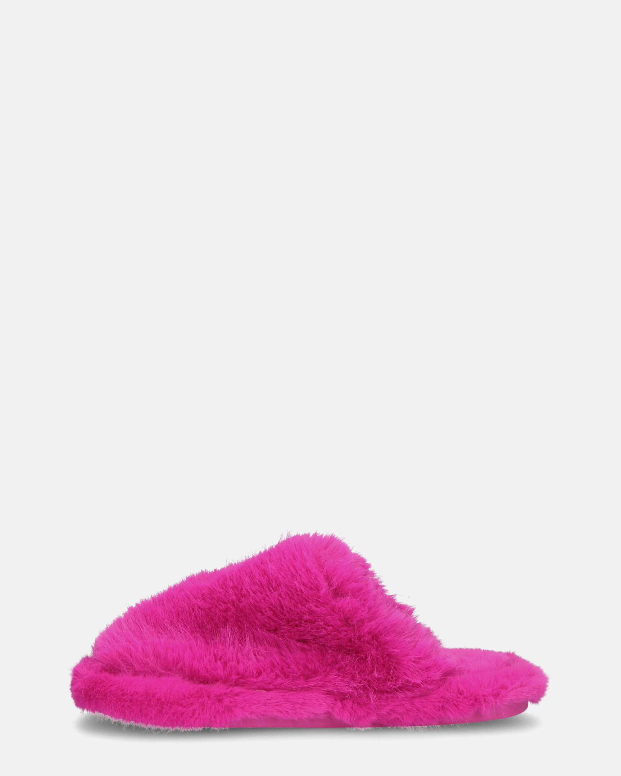 NOARA - pantofole in pelliccia fucsia chiuse in punta