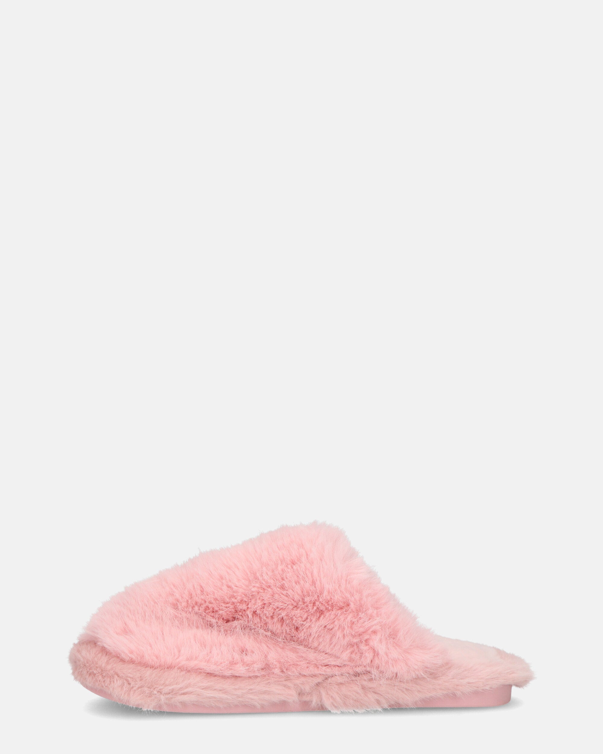 NOARA - pantofole in pelliccia rosa chiuse in punta