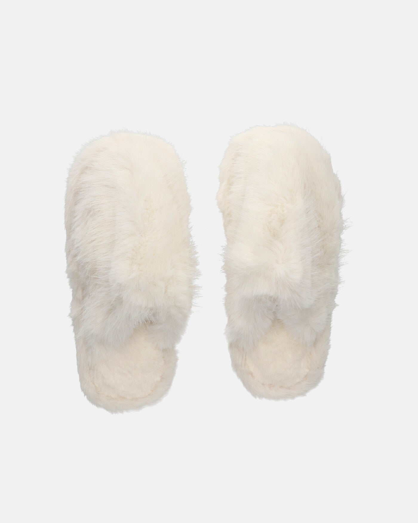 NOARA - pantofole in pelliccia bianca chiuse in punta