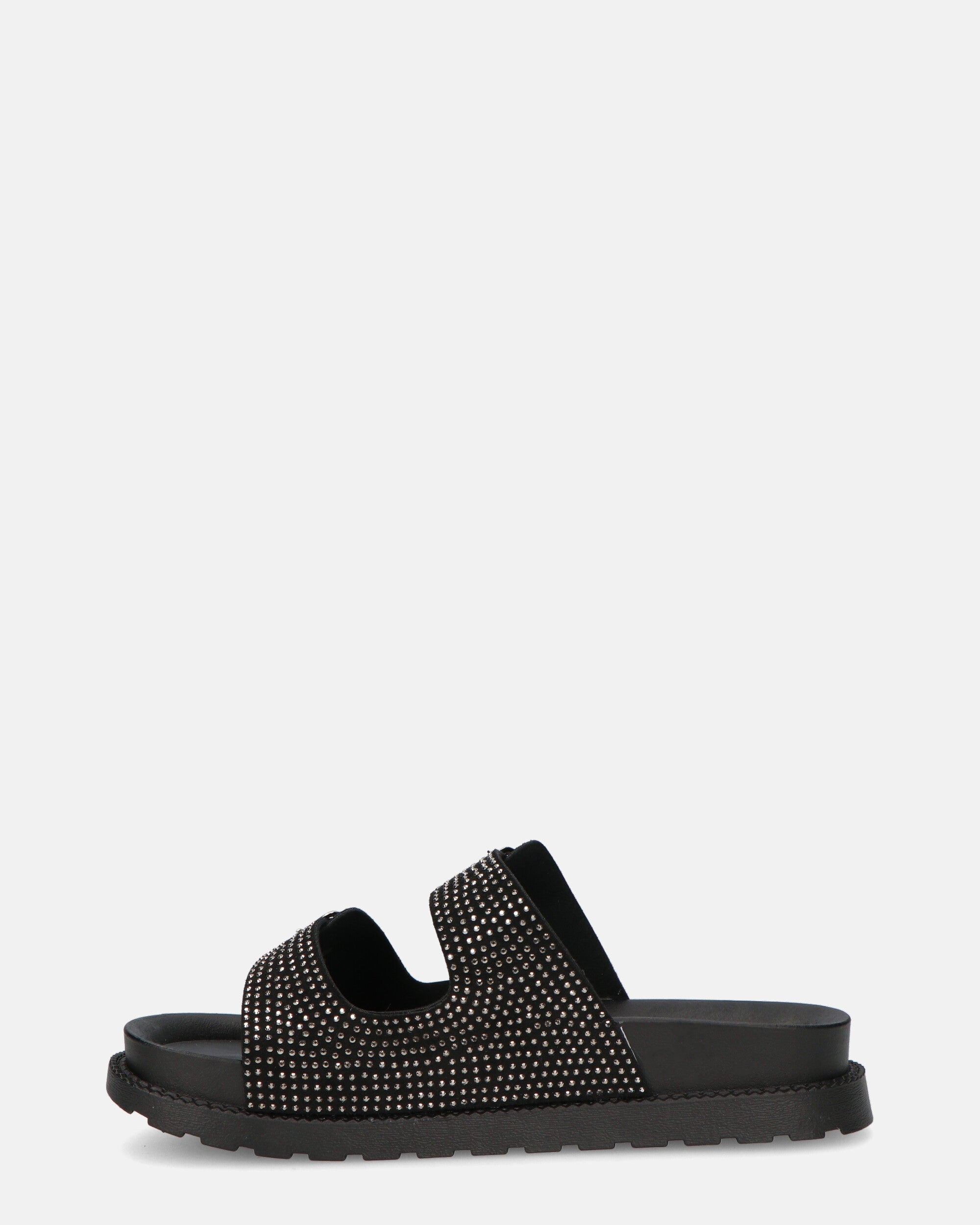 NORIKO - sandali neri con cinturini e borchie metalliche