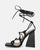NURAY - sandali con tacco alto in ecopelle nera con lacci
