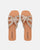 NURY - sandali bassi con strisce beige e gemme