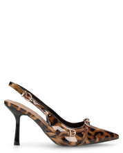 ODA - slingback a punta leopardate con fibbie e tacco a spillo