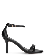 ELIN - sandali con tacco a spillo in ecopelle nera con cinturino