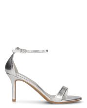 ELIN - sandali con tacco a spillo in ecopelle argentato con cinturino