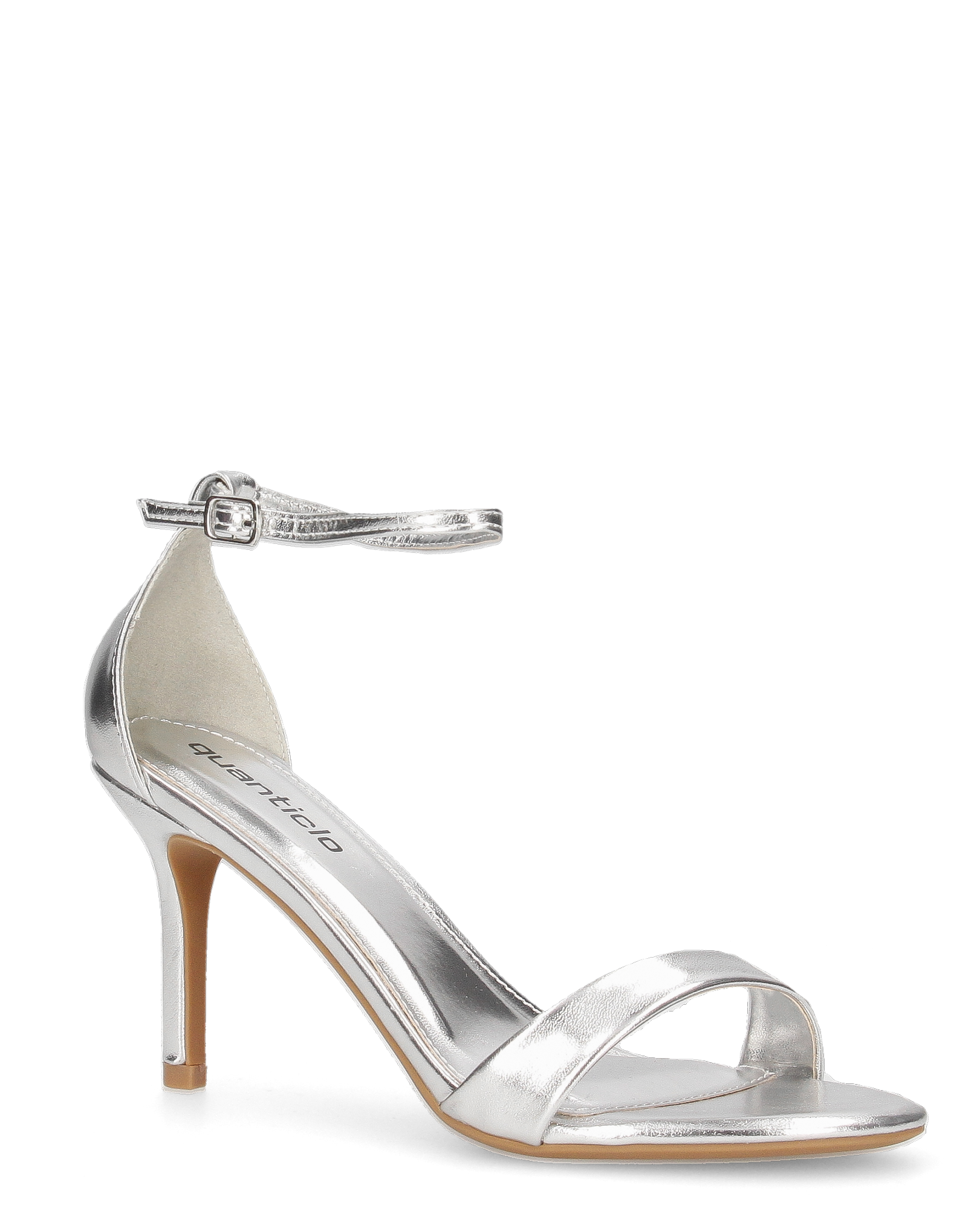 ELIN - sandali con tacco a spillo in ecopelle argentato con cinturino