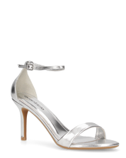 ELIN - sandali con tacco a spillo in ecopelle argentato con cinturino