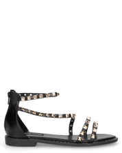 PERCY - sandali flat neri con borchie metalliche