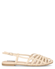 PATRICIA - sandali bassi in ecopelle beige intrecciata