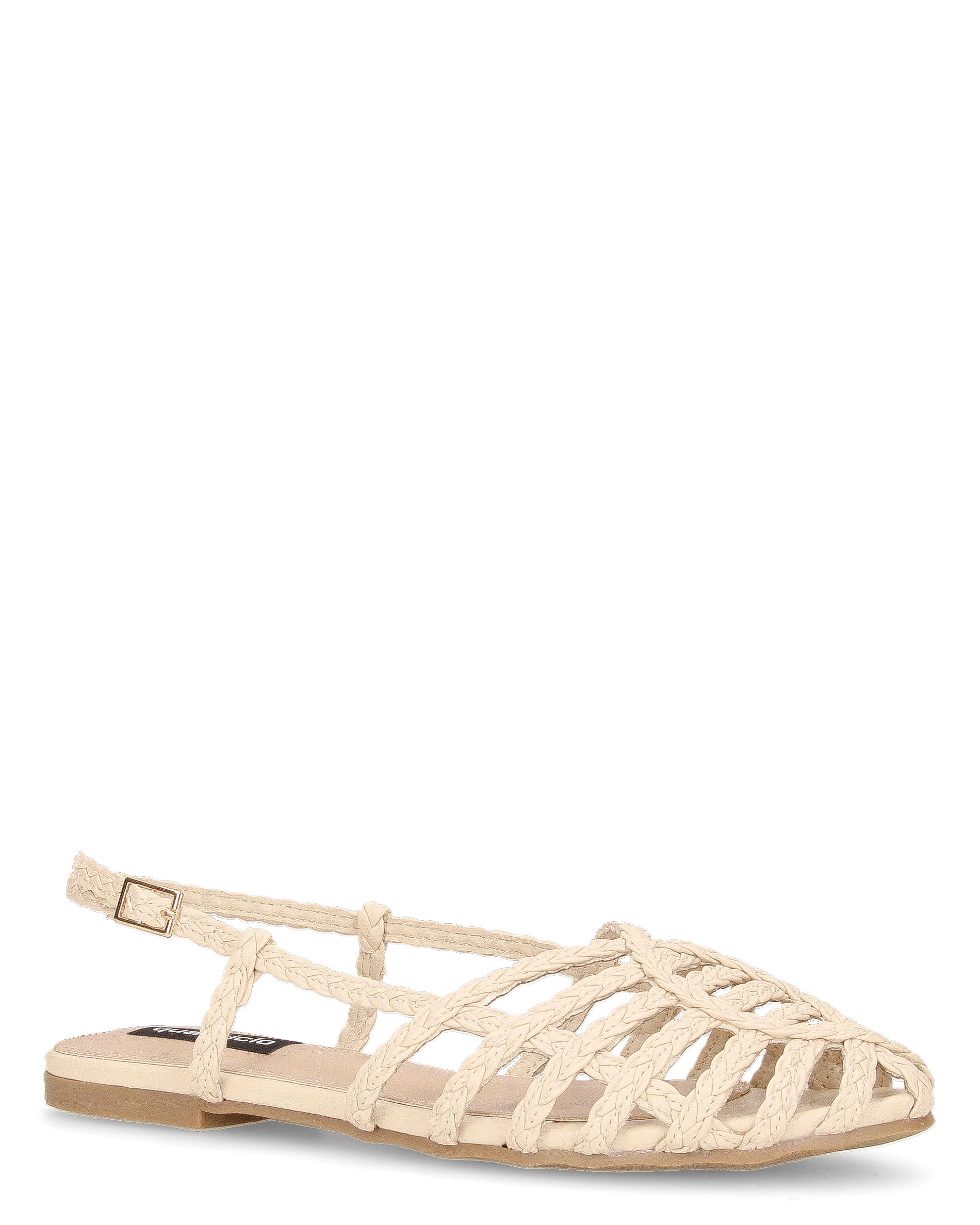 PATRICIA - sandali bassi in ecopelle beige intrecciata