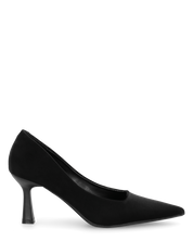 PATTY - décolleté in raso nero con tacco
