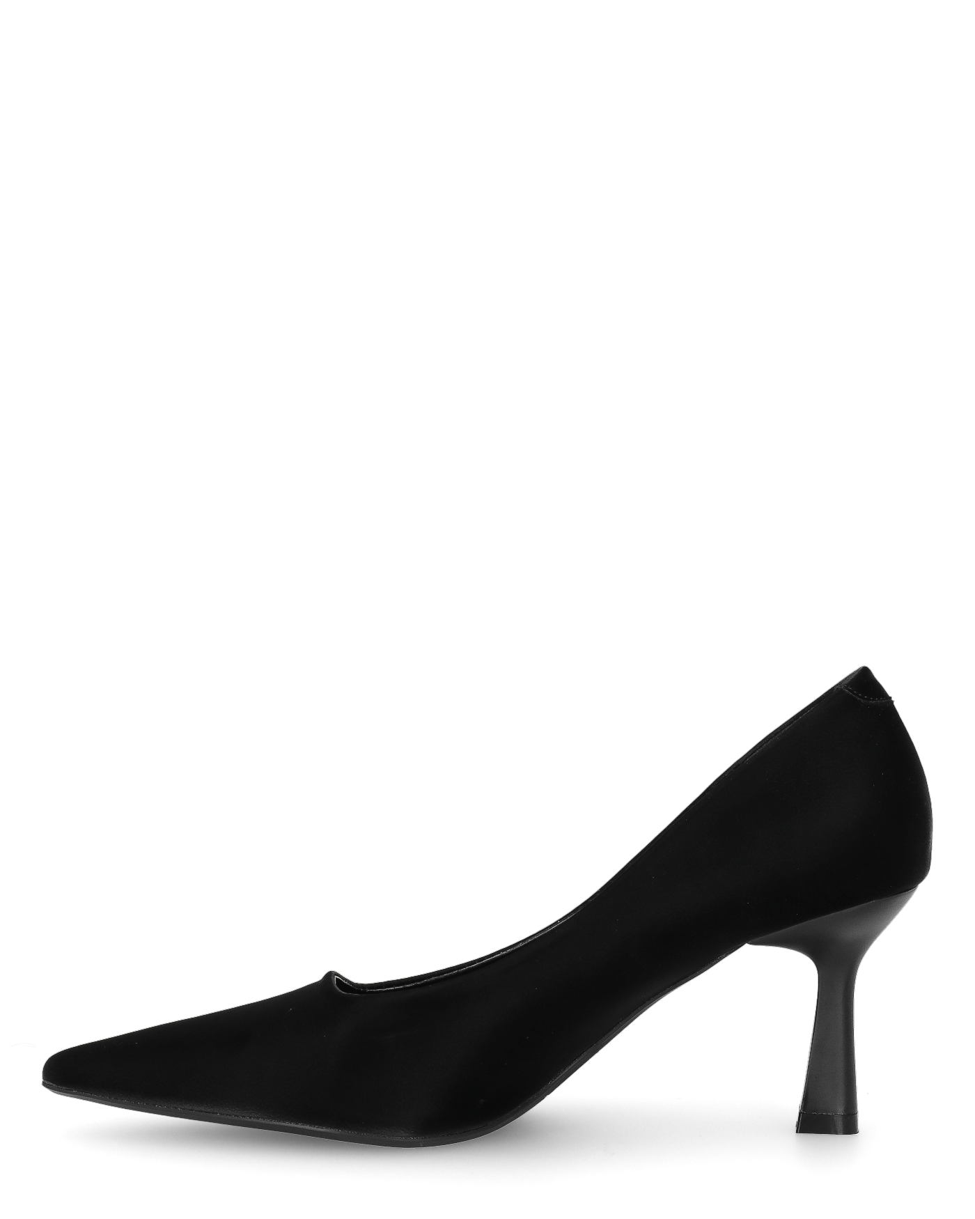 PATTY - décolleté in raso nero con tacco