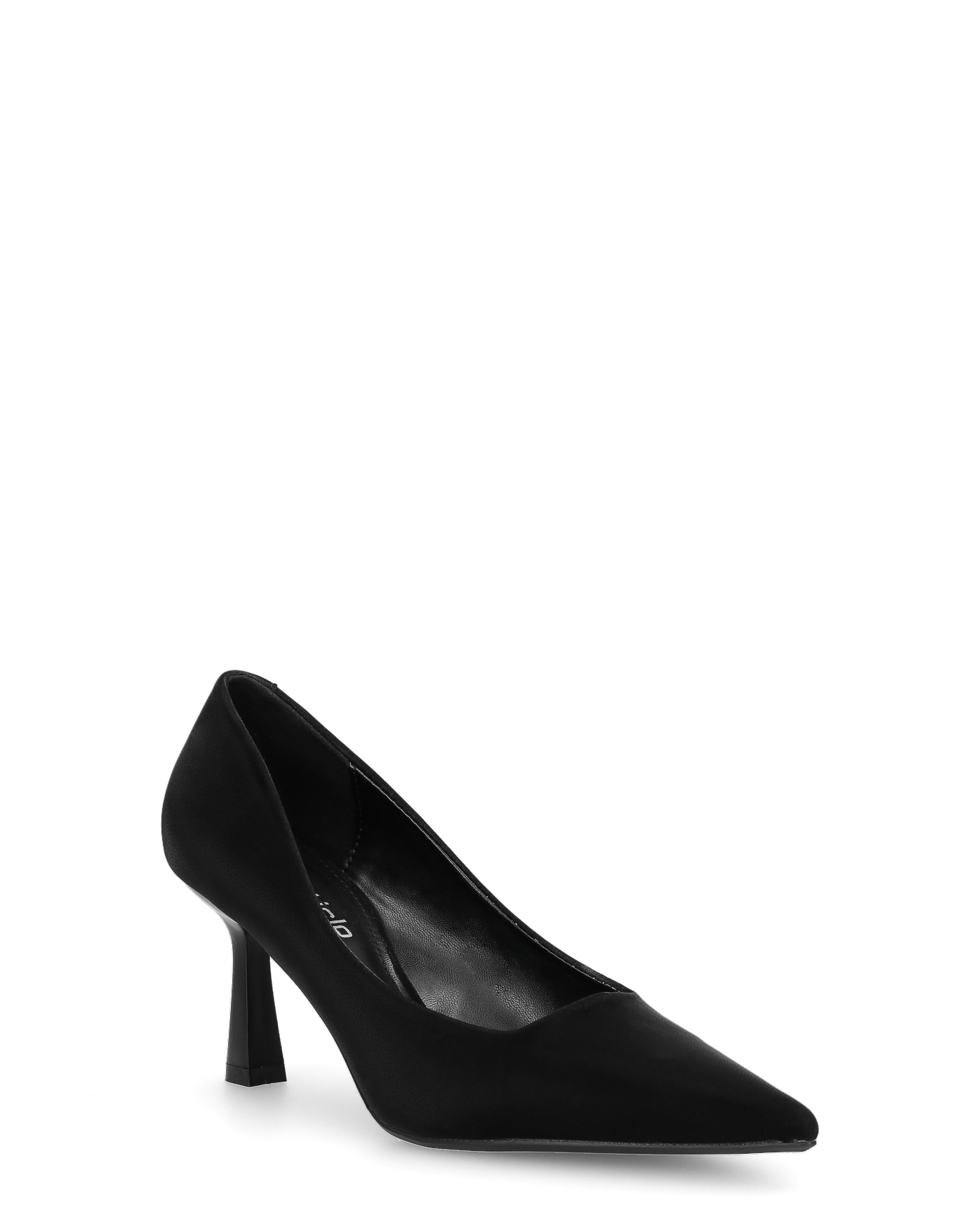 PATTY - décolleté in raso nero con tacco