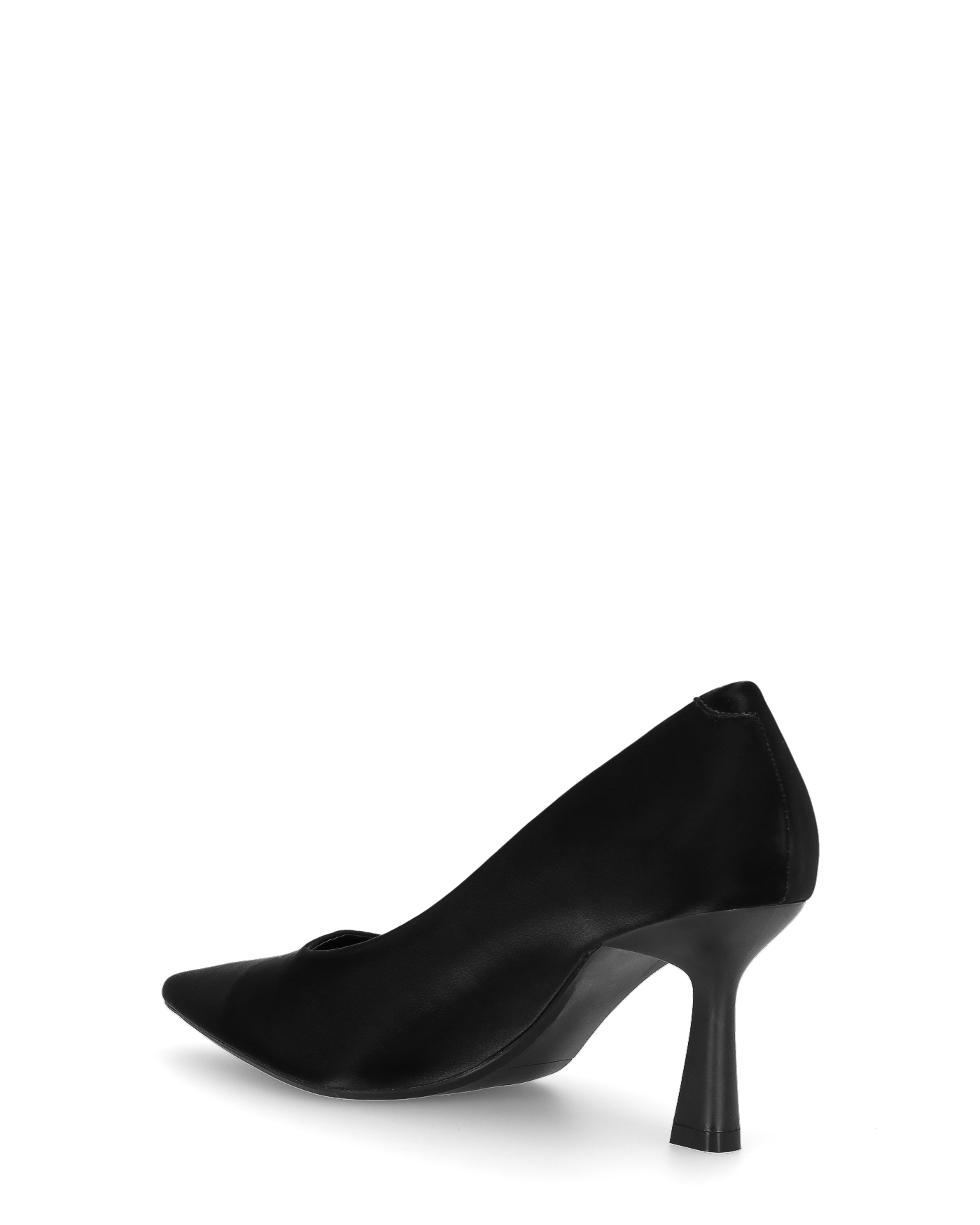 PATTY - décolleté in raso nero con tacco