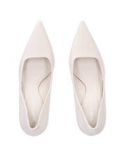 PATTY - décolleté in raso bianco con tacco