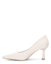 PATTY - décolleté in raso bianco con tacco