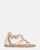 PAULA - sandali aperti beige con cerniera posteriore e gemme colorate