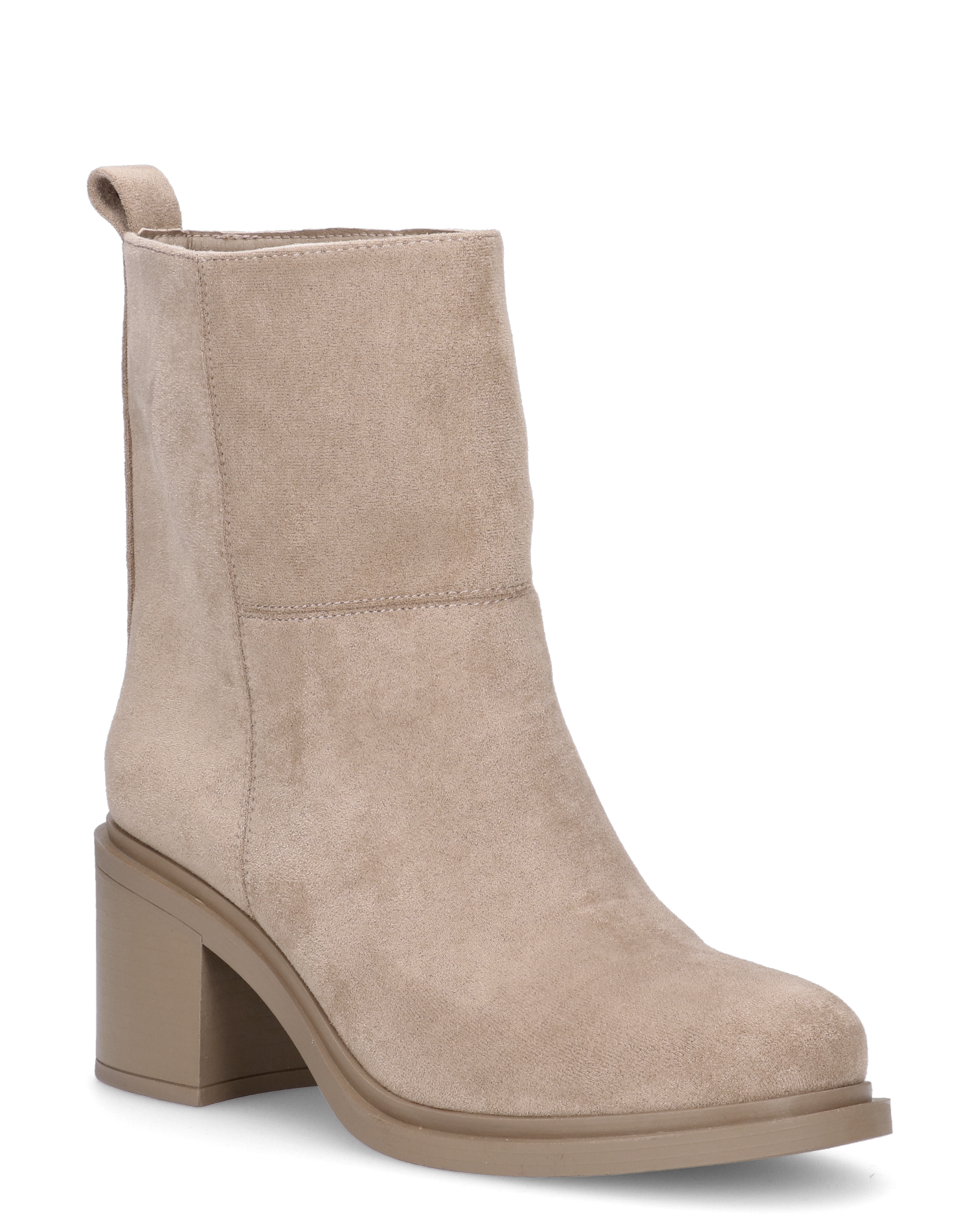 PENNY - stivaletto con tacco basso in camoscio khaki