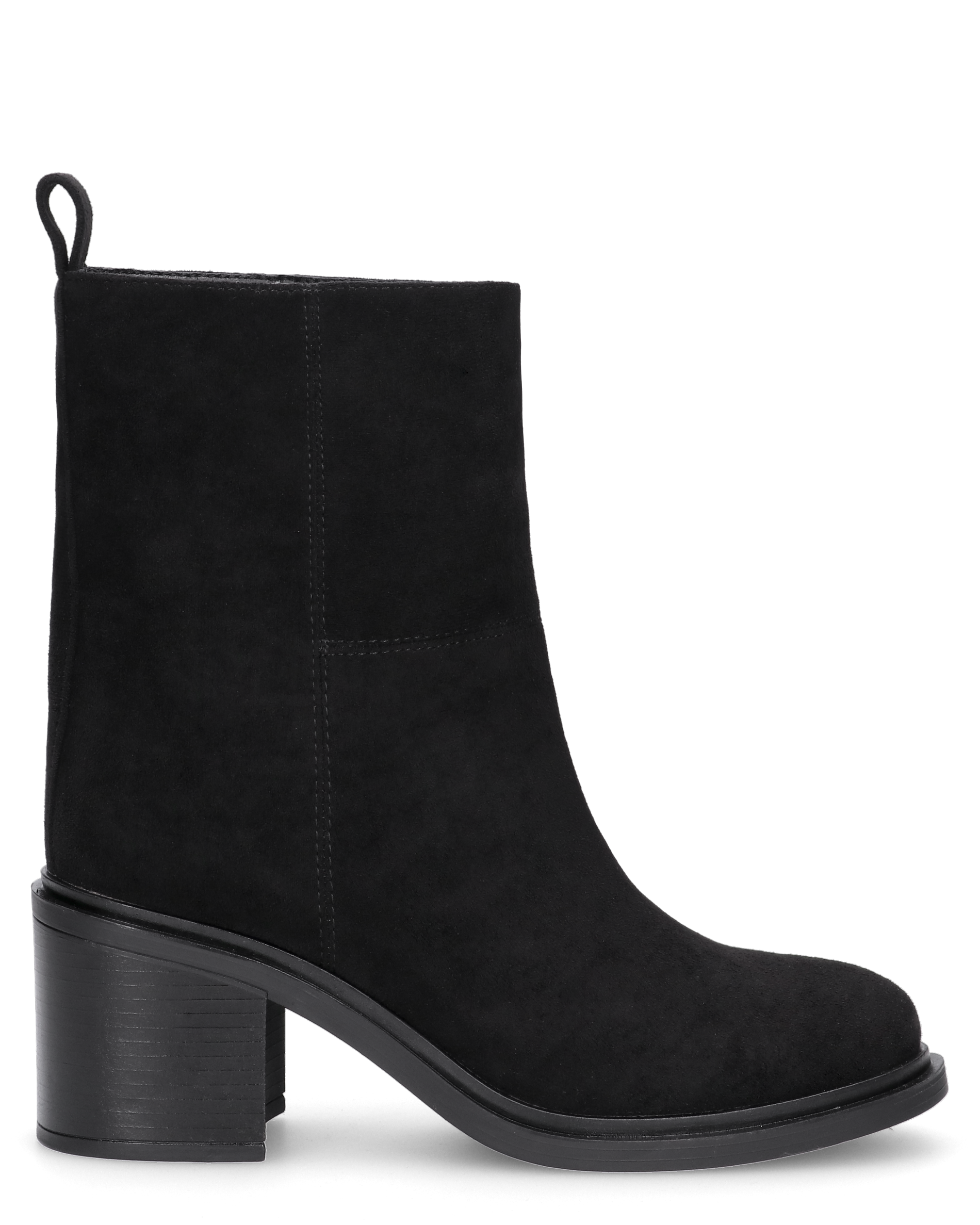 PENNY- stivaletto con tacco basso in camoscio nero