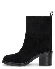 PENNY- stivaletto con tacco basso in camoscio nero