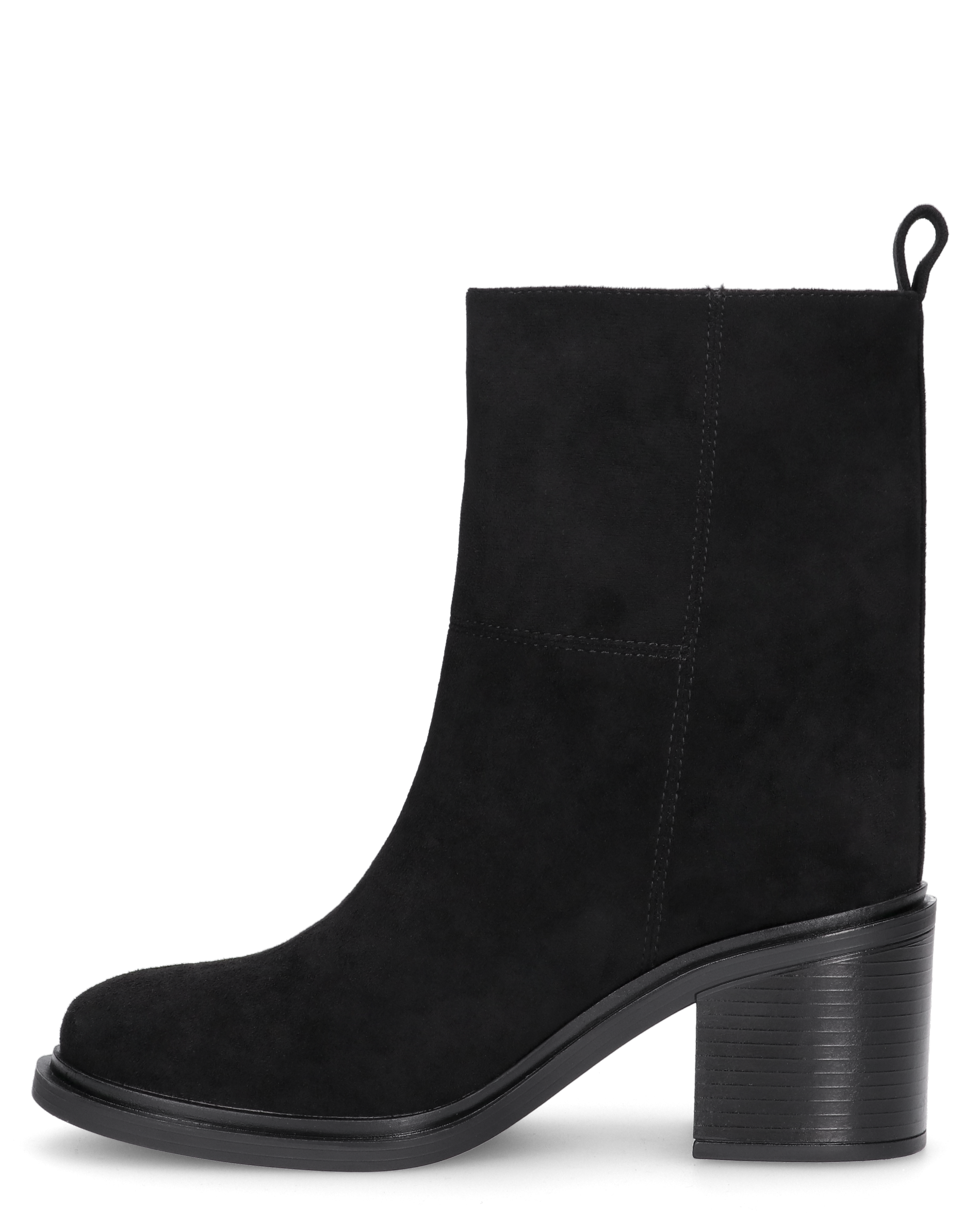 PENNY- stivaletto con tacco basso in camoscio nero