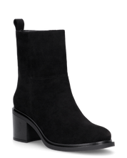 PENNY- stivaletto con tacco basso in camoscio nero