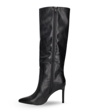 ZOFIA - Stivale alto sotto al ginocchio in ecopelle nero con tacco stiletto