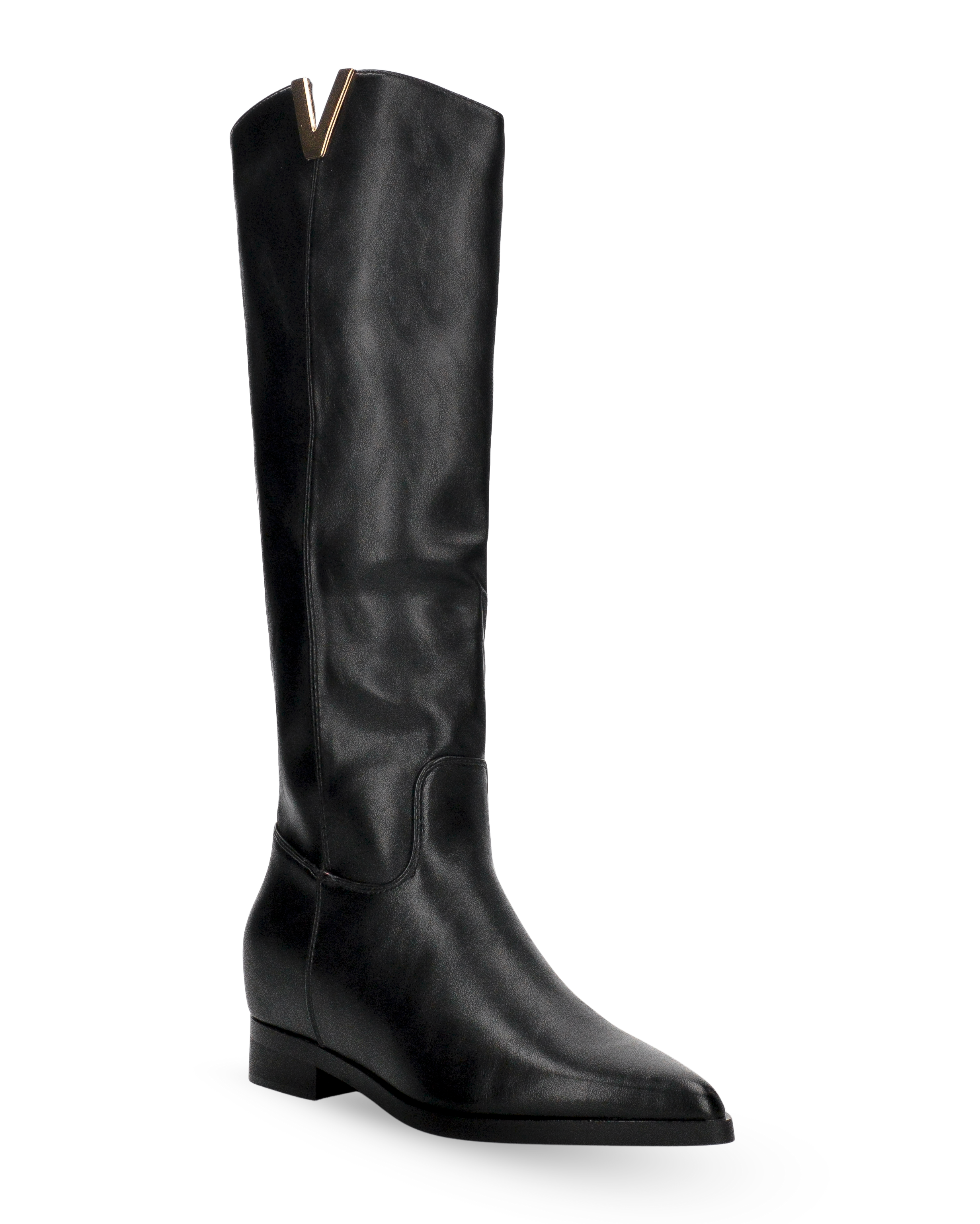 AETNA - stivale alto con tacco basso e ornamento decorativo dorato