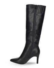 TYRAH - Stivali alti neri in ecopelle liscia, gambale liscio dritto e tacco sottile