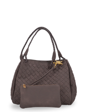 LORENA - borsa a spalla marrone con borsellino aggiuntivo e removibile