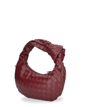 KARA - borsa a mano bordeaux con catena per tracolla removibile