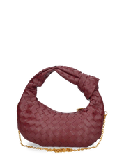 KARA - borsa a mano bordeaux con catena per tracolla removibile