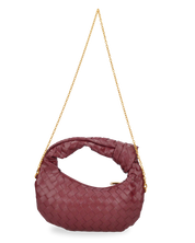 KARA - borsa a mano bordeaux con catena per tracolla removibile