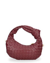 KARA - borsa a mano bordeaux con catena per tracolla removibile