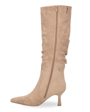 LOREDANA - stivale alto in camoscio beige
